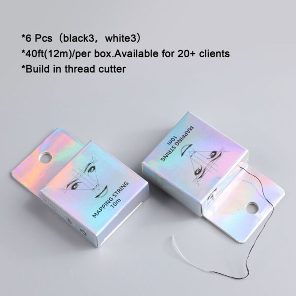 Eyebrow Makeup Mapping String Pre-inked 10m 2 Colors Black White